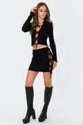 Alaia Knitted Tie Up Skirt