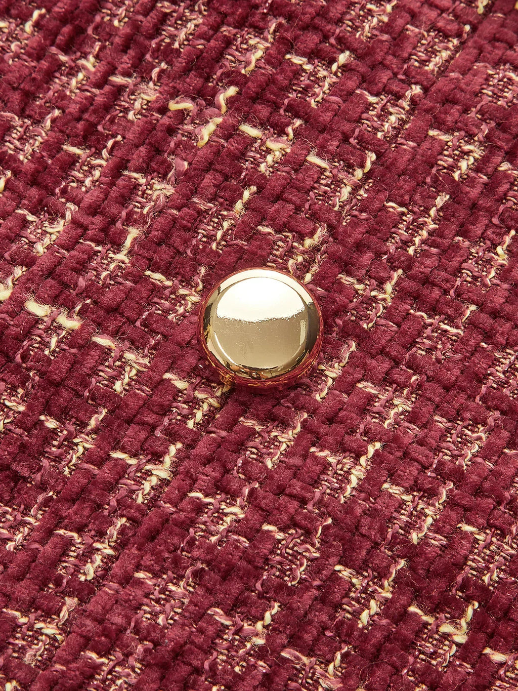 Metal Button Tweed Sleeveless Mini Dress