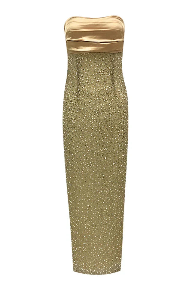 Lainey Pearls Beaded Maxi Dress