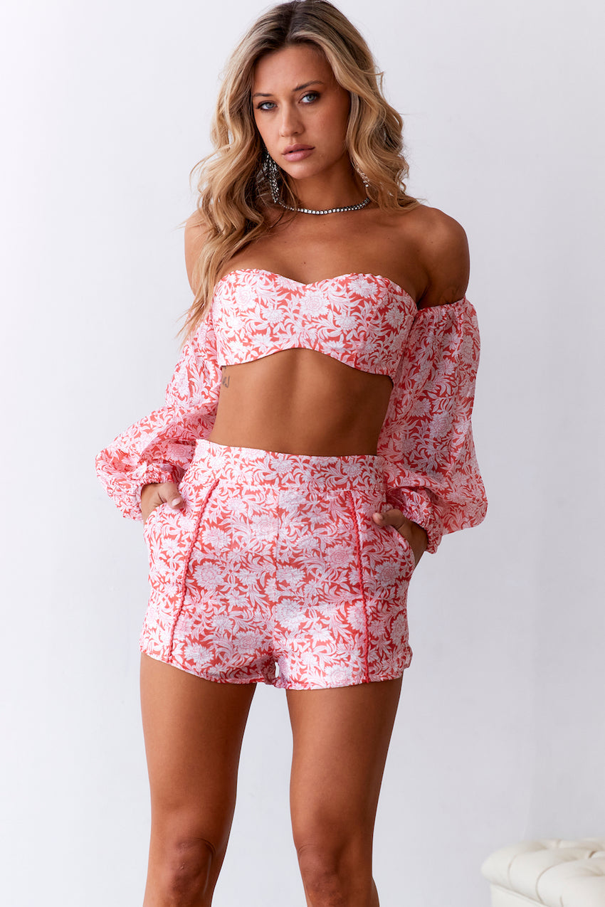 HELLO MOLLY Sweeter Passions Crop Top Red