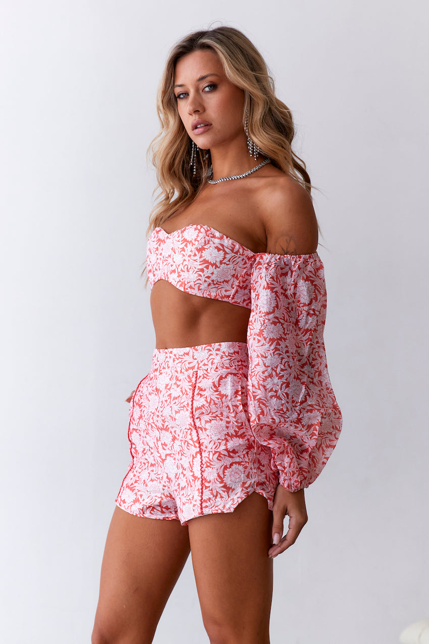 HELLO MOLLY Sweeter Passions Crop Top Red