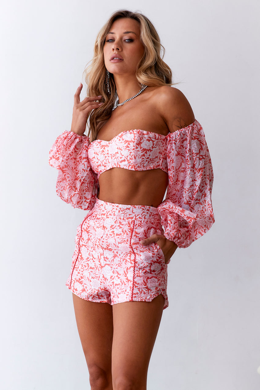 HELLO MOLLY Sweeter Passions Crop Top Red