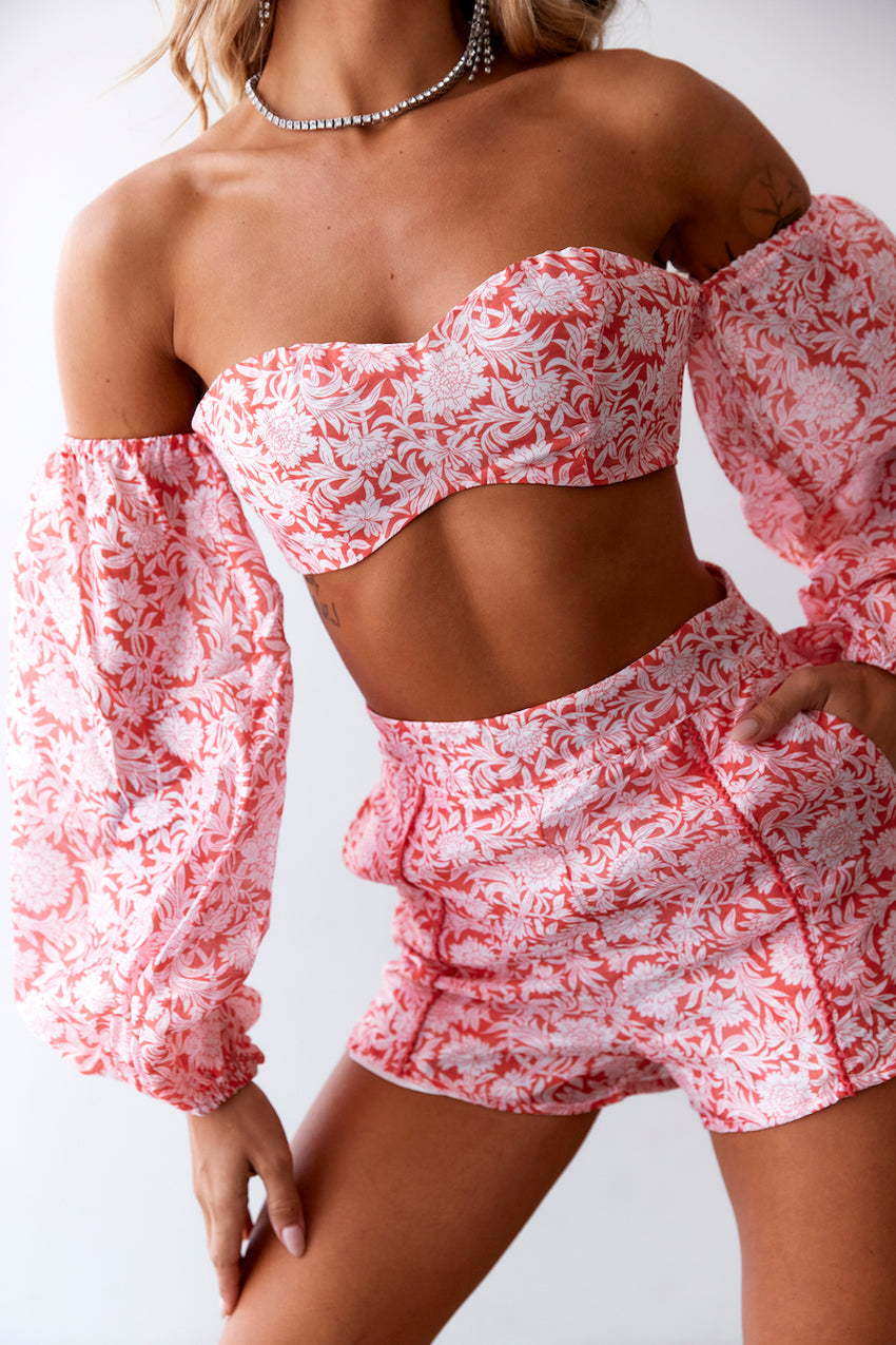 HELLO MOLLY Sweeter Passions Crop Top Red