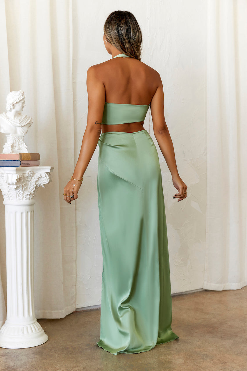 HELLO MOLLY Make Them Stop and Stare Maxi Dress Sage