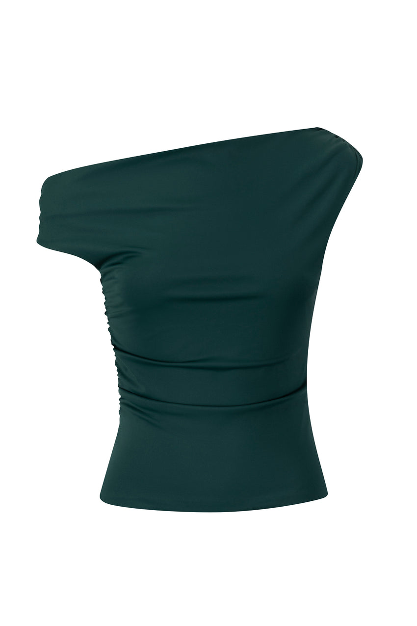 BASE Contour Baseline Off Shoulder Top Green