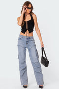 Winslow Mid Rise Straight Leg Cargo Jeans