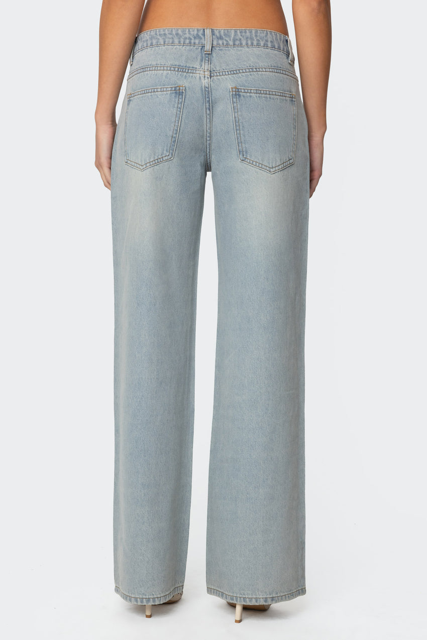 Everly Studded Low Rise Baggy Jeans