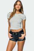 Lihi Striped Boat Neck Top