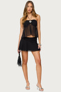 Jettie Asymmetric Chiffon Mini Skirt