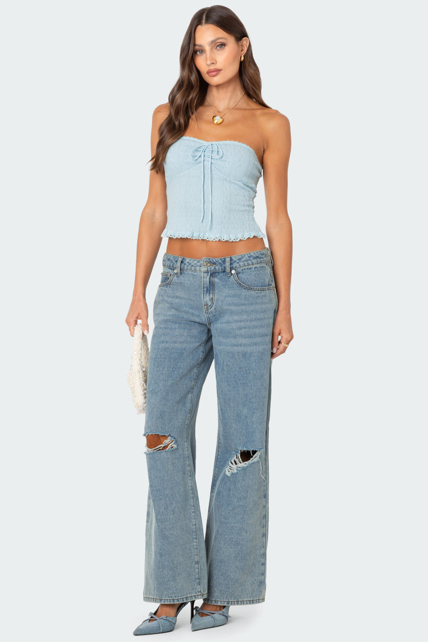 Lacey Knit Tube Top