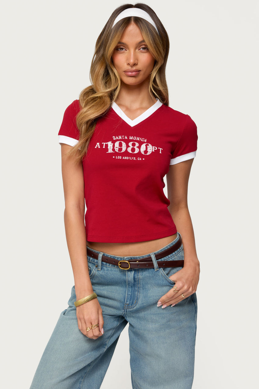 Santa Monica V Neck T Shirt