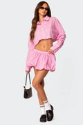 Hila Pinstripe Bubble Mini Skirt