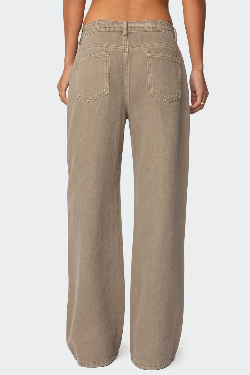 Hudson Tie Belt Low Rise Baggy Jeans