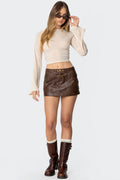 Pax Faux Leather Mini Skirt