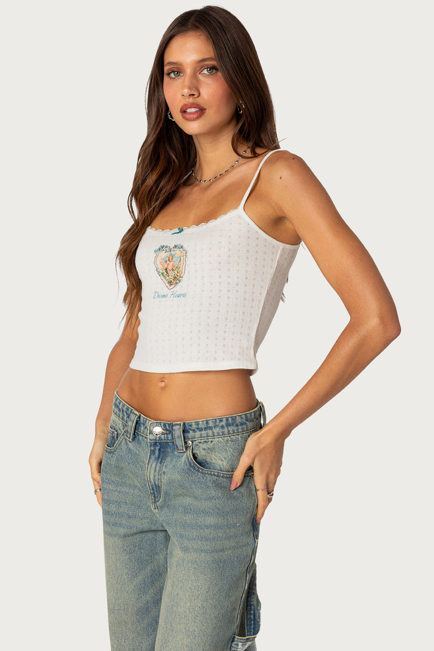 Divine Hearts Pointelle Tank Top