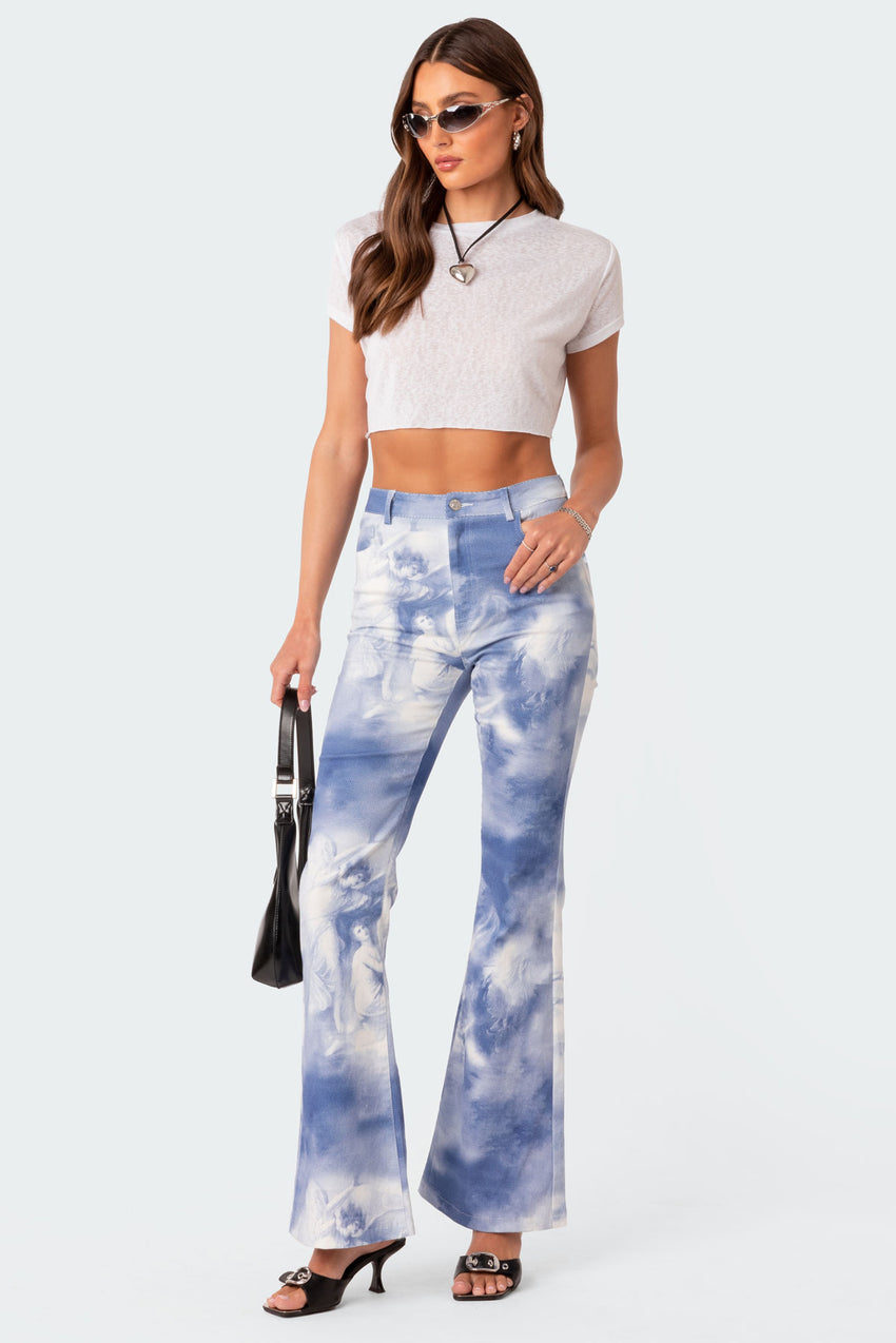 Saint Printed Flared Jeans