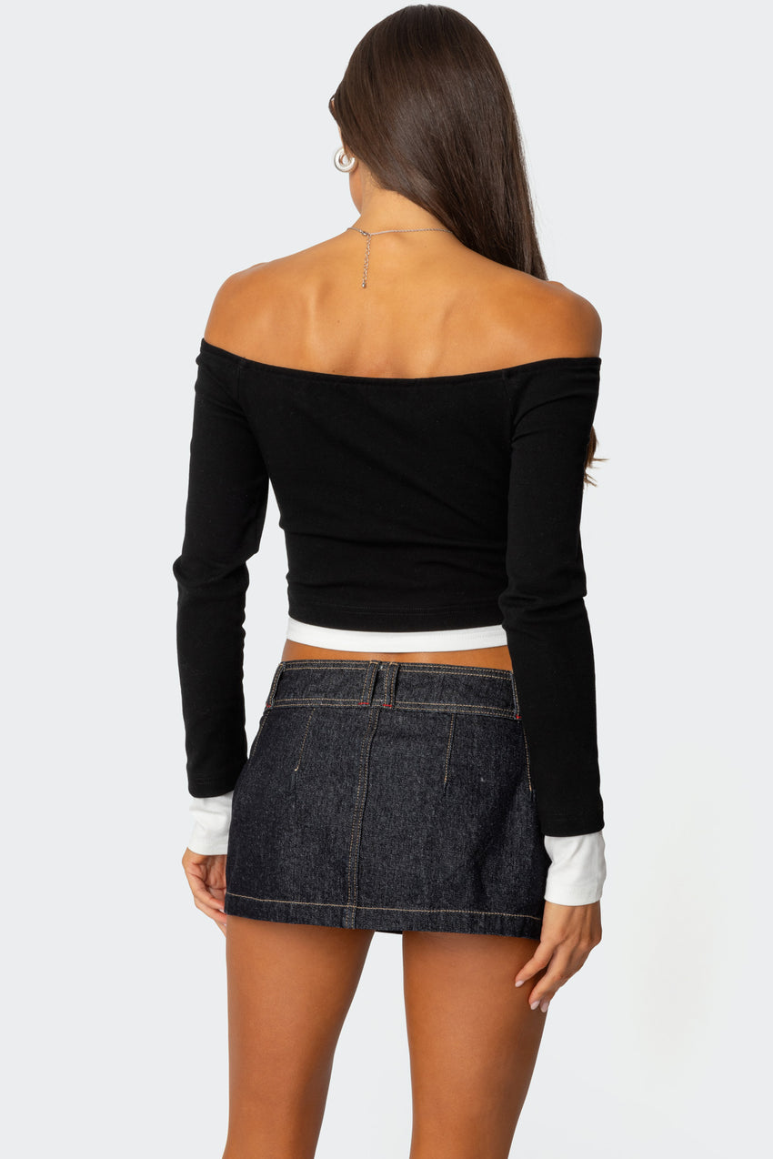 Jovi Layered Off Shoulder Top