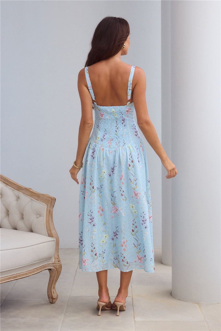 Whimsical Charm Maxi Dress Blue
