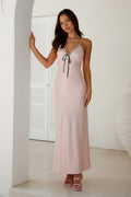 Night Hour Satin Maxi Dress Pink