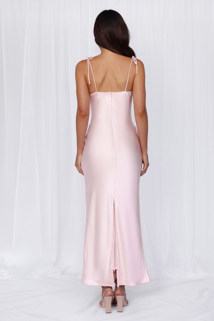 HELLO MOLLY The Penelope Cowl Satin Maxi Dress Pink