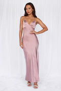 HELLO MOLLY The Sophia Satin Maxi Dress Dusty Pink