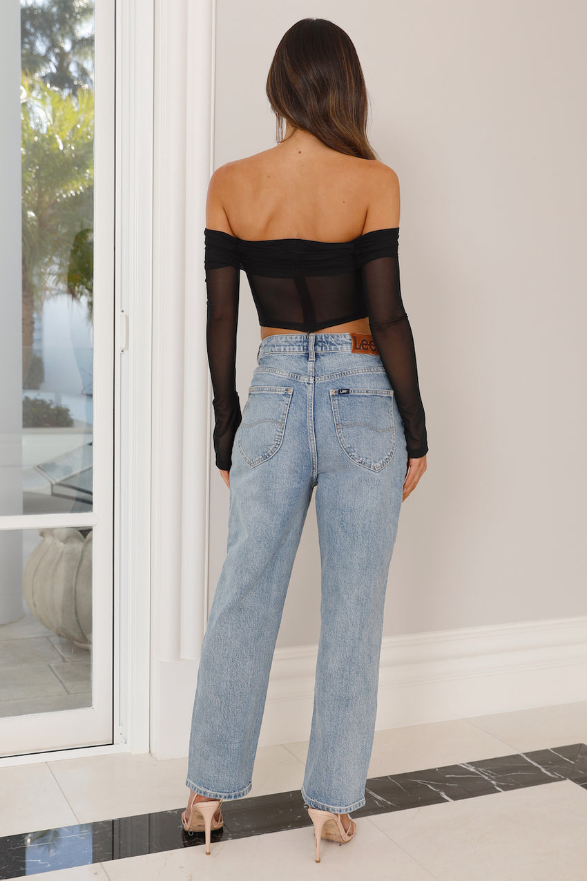 Light Nights Mesh Crop Top Black