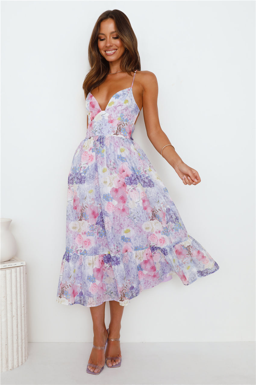 Express Your Feelings Midi Dress Purple