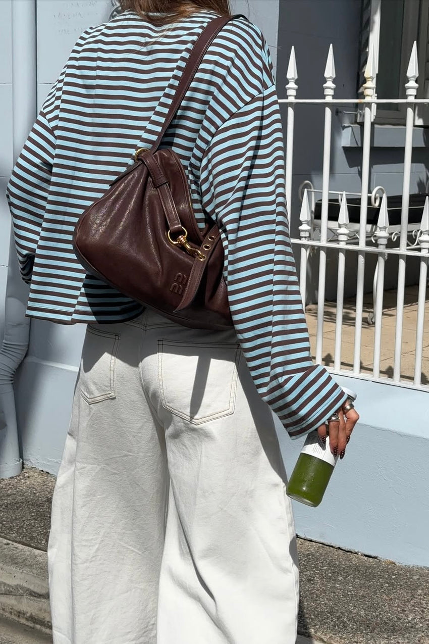 Bloom Long Sleeve Top Chocolate Stripe