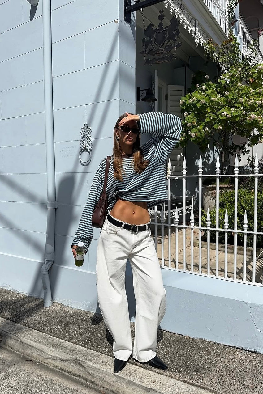 Bloom Long Sleeve Top Chocolate Stripe