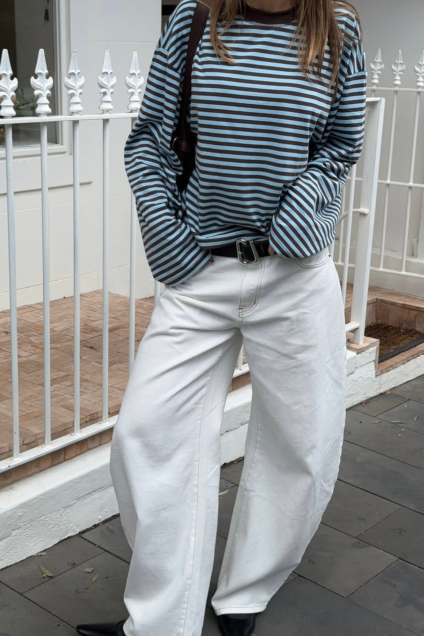 Bloom Long Sleeve Top Chocolate Stripe