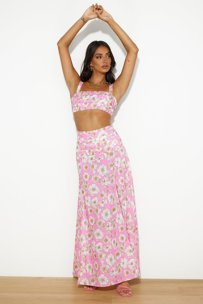 Dancing Under The Glow Crop Top Pink