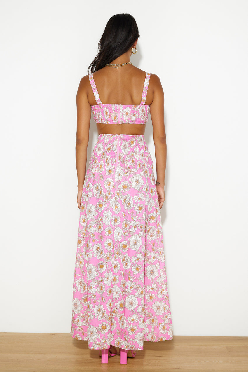 Dancing Under The Glow Crop Top Pink