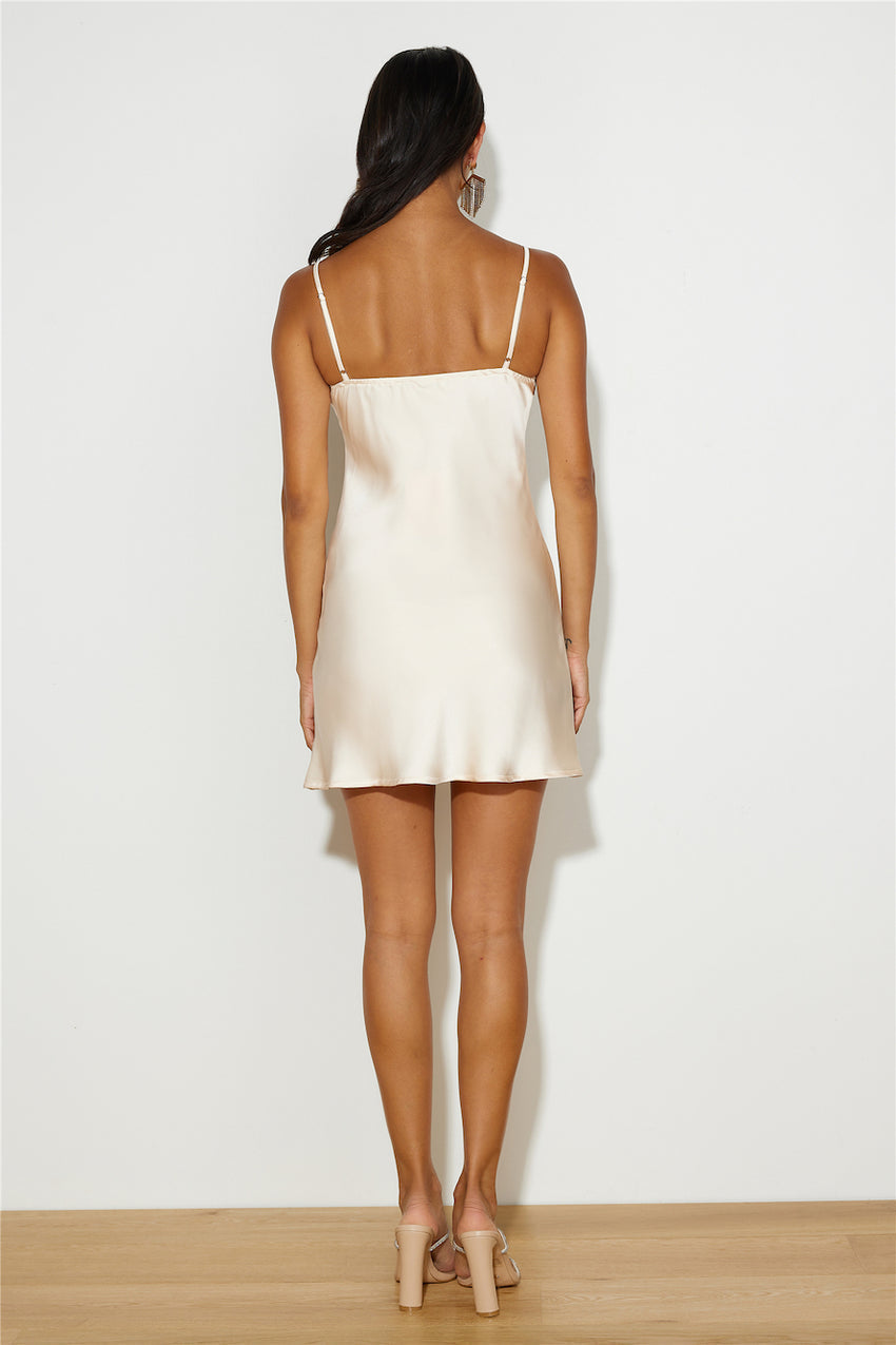 She's The Star Mini Dress Champagne