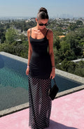 VIP Access Maxi Dress Black/White Polka Dot