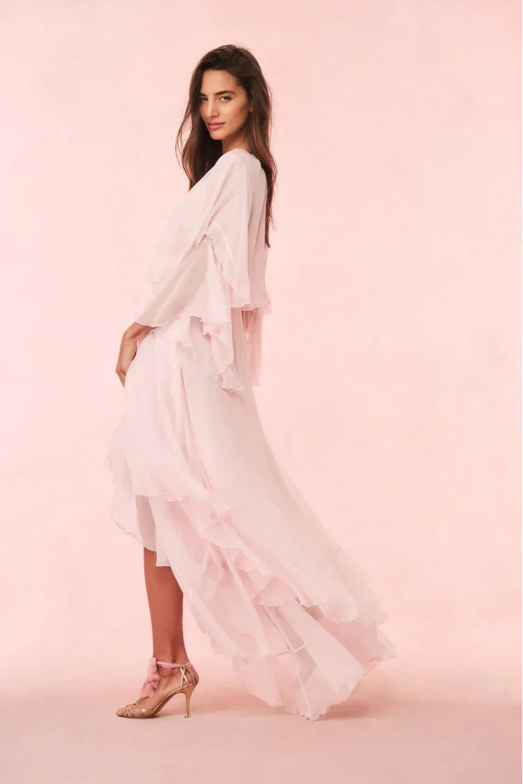Collia Silk Maxi Dress - Pale Pink