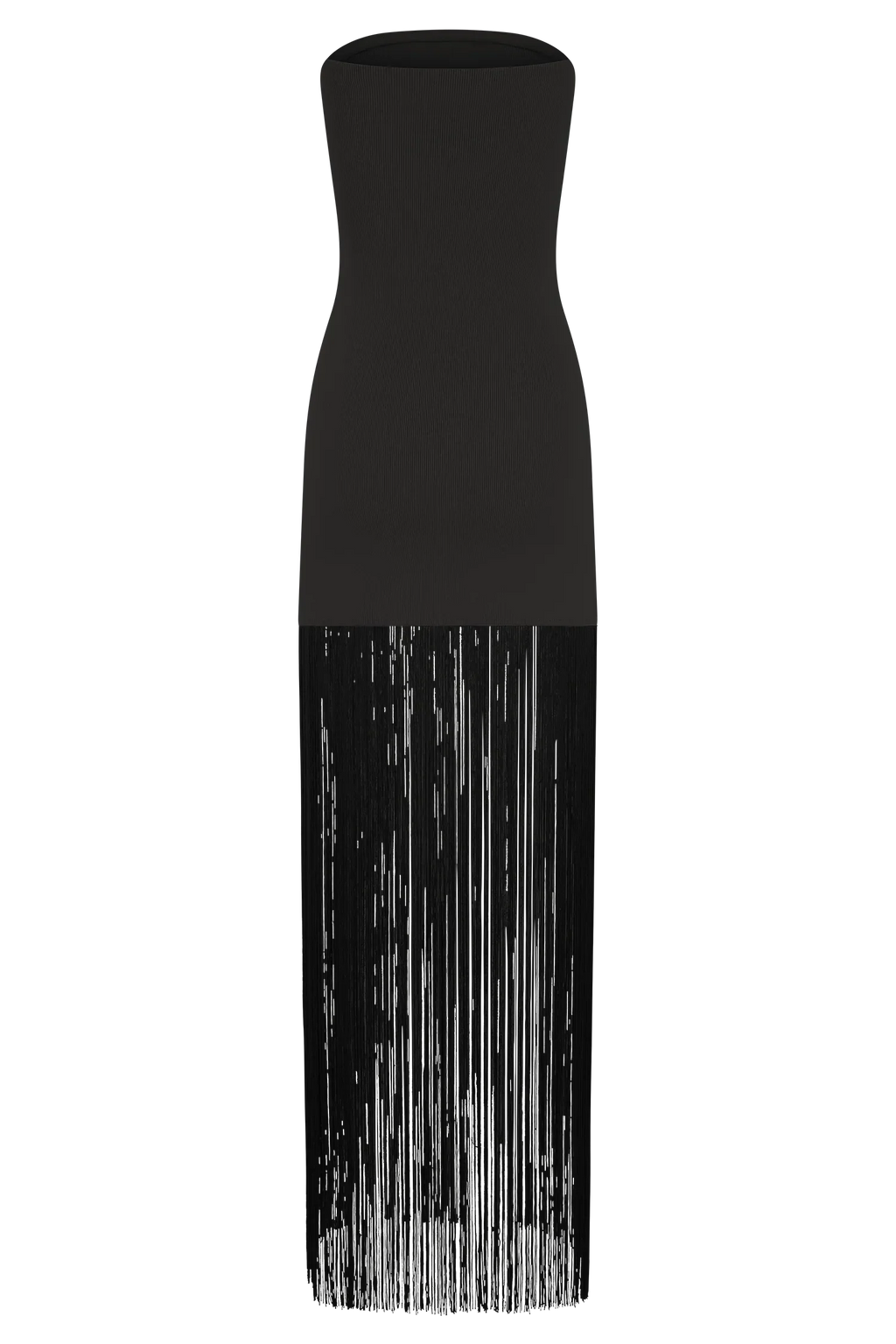 Koah Fringe Bandage Knit Maxi Dress - Black