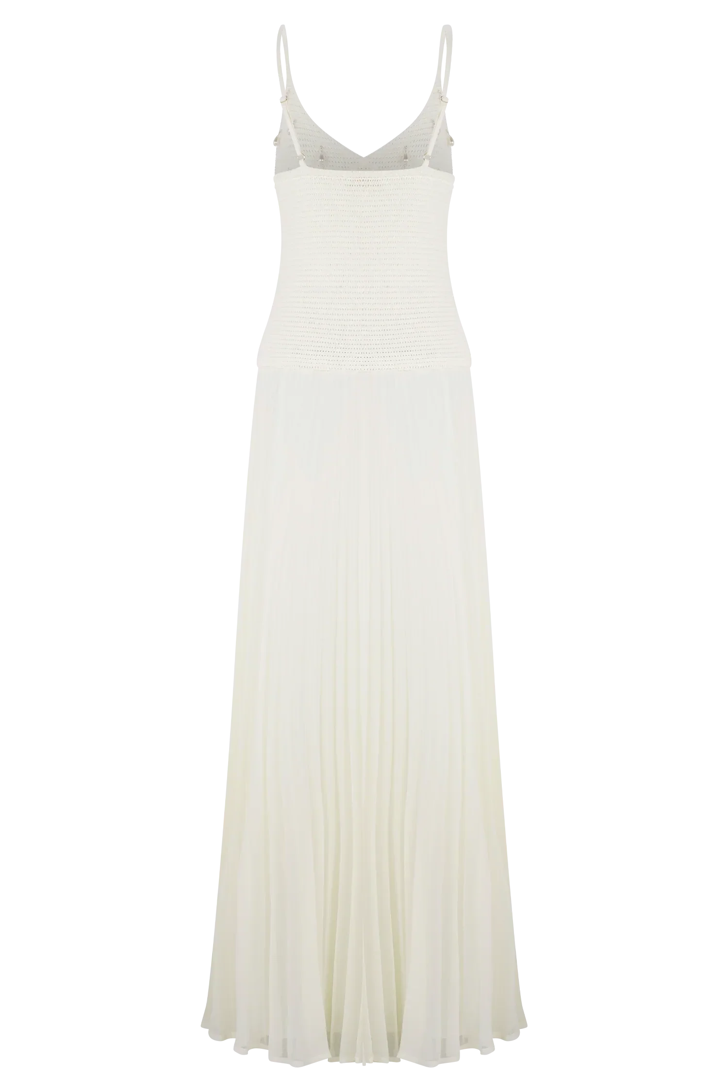 Catherine Crochet Pearl Maxi Dress - White