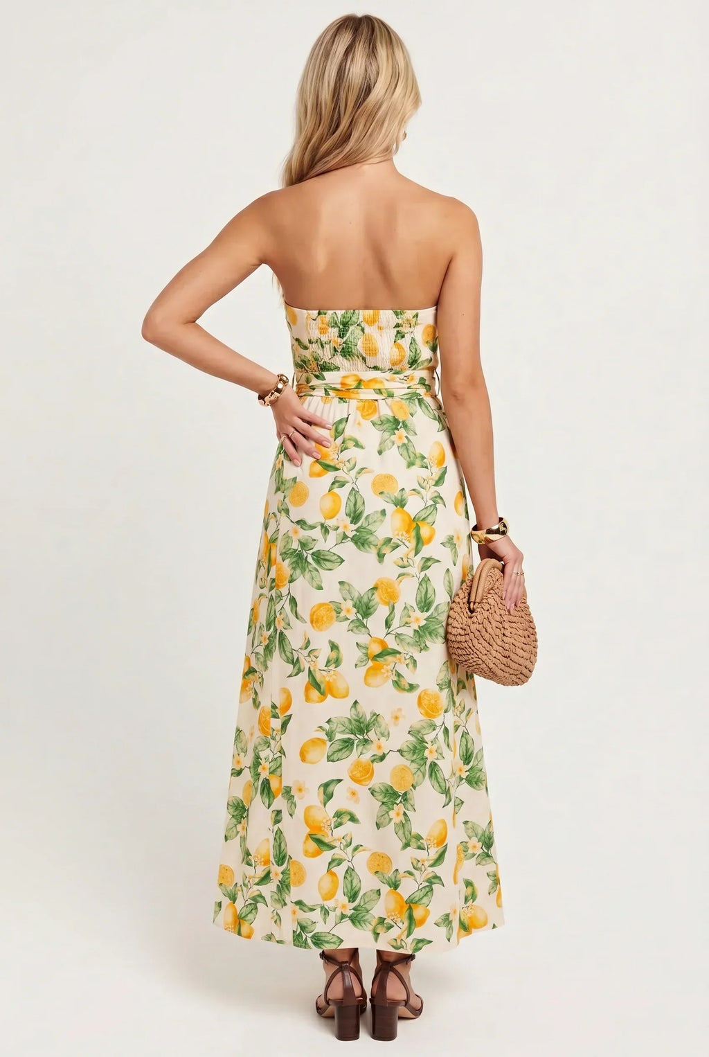 Villa Citrus Belted Maxi Dress