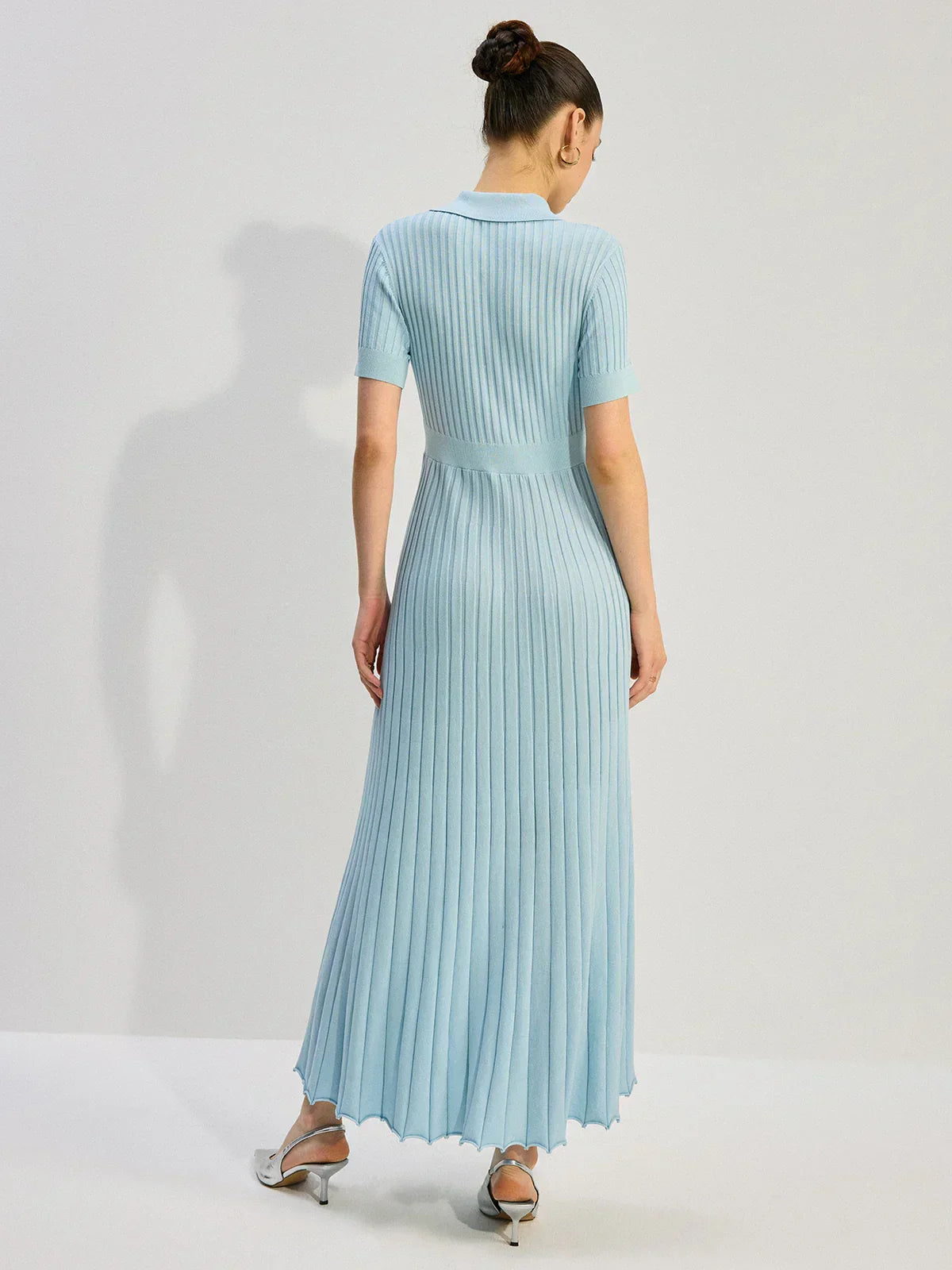 Knit Button-Front Maxi Dress