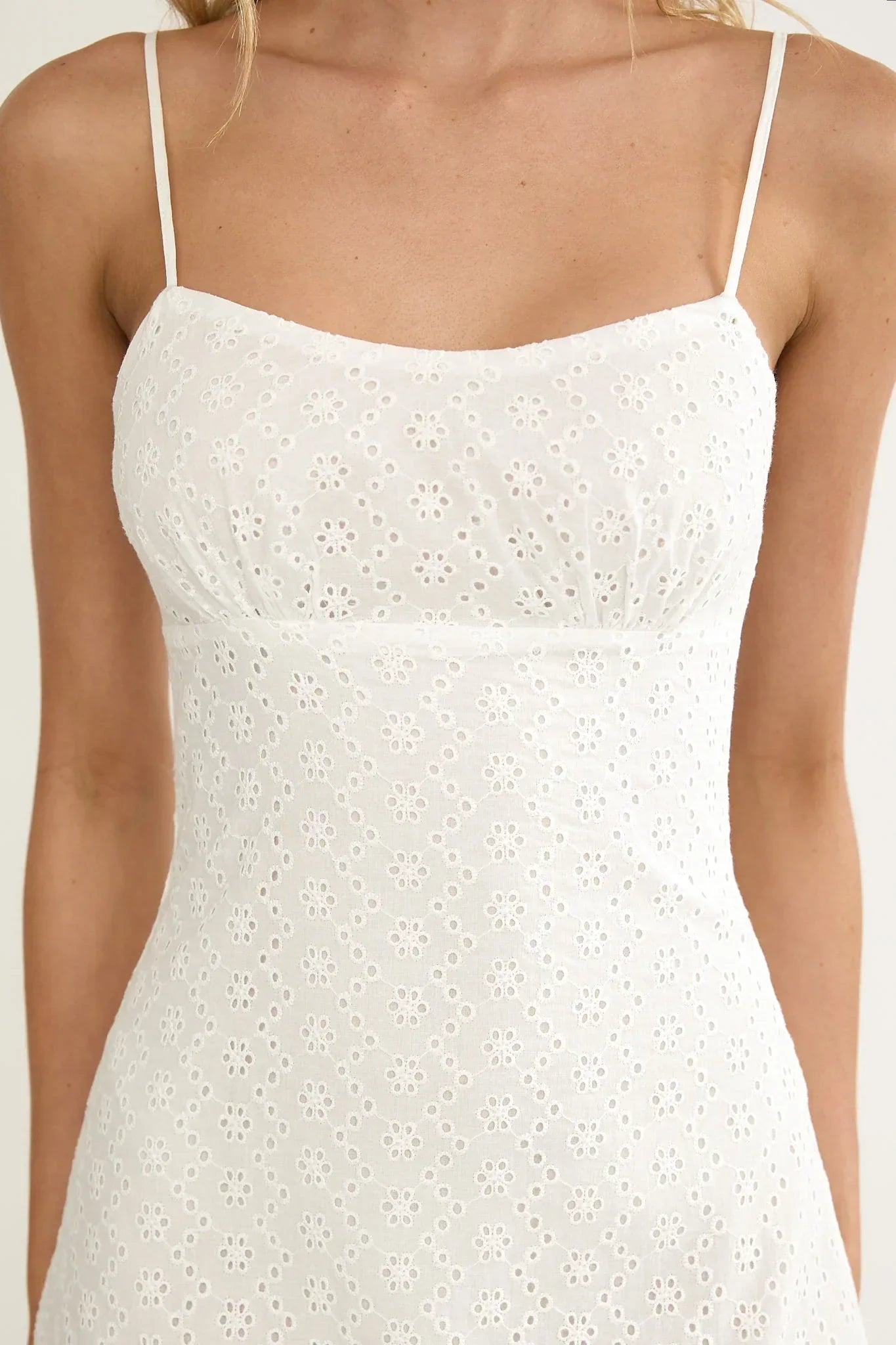 Naysha Eyelet Embroidery Maxi Dress