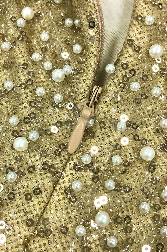 Lainey Pearls Beaded Maxi Dress