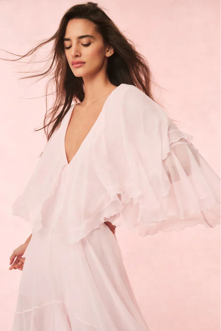 Collia Silk Maxi Dress - Pale Pink