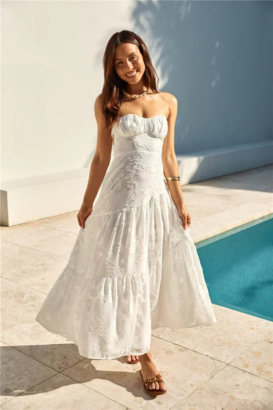 You And Me Strapless Maxi Dress White