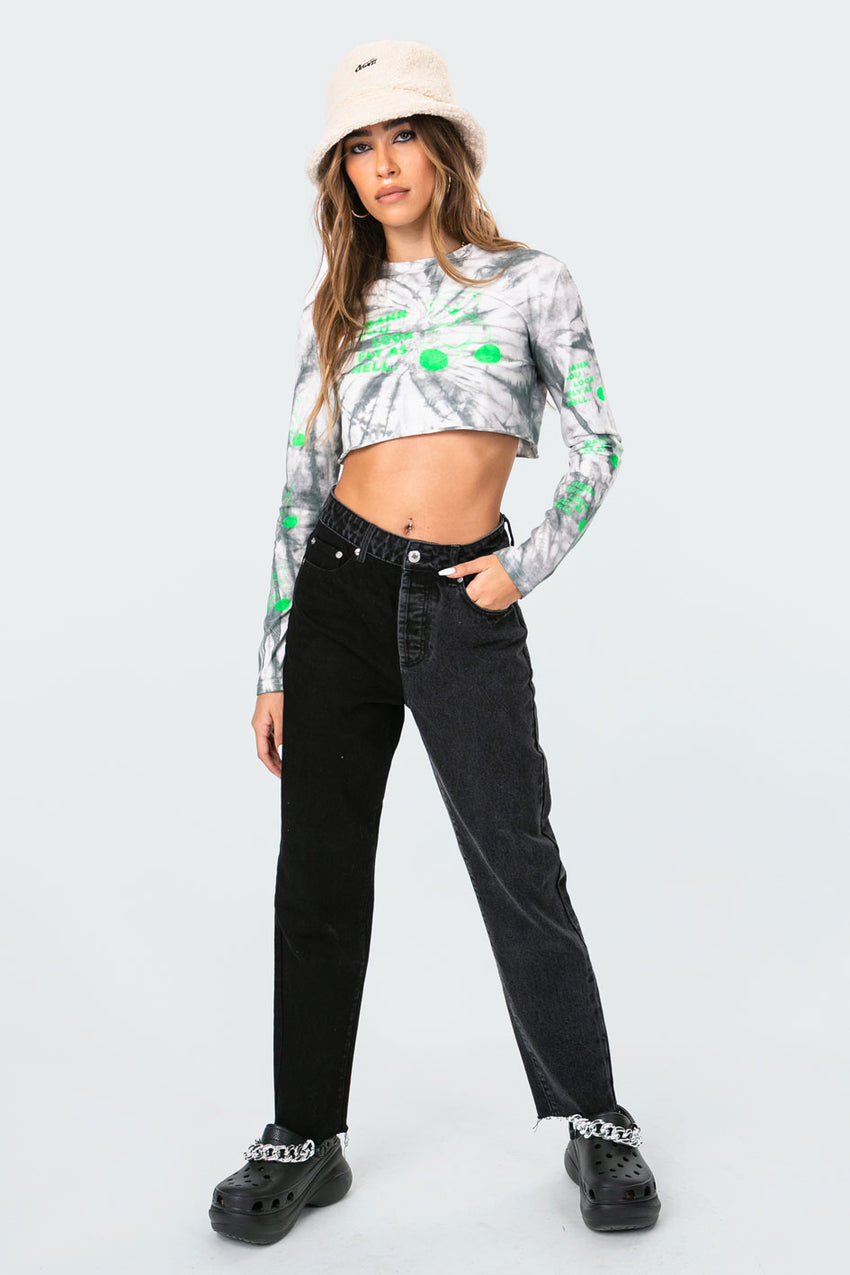 Fly Teddy Tie-Dye Crop Top