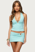 Billey Metal Ring Halter Top