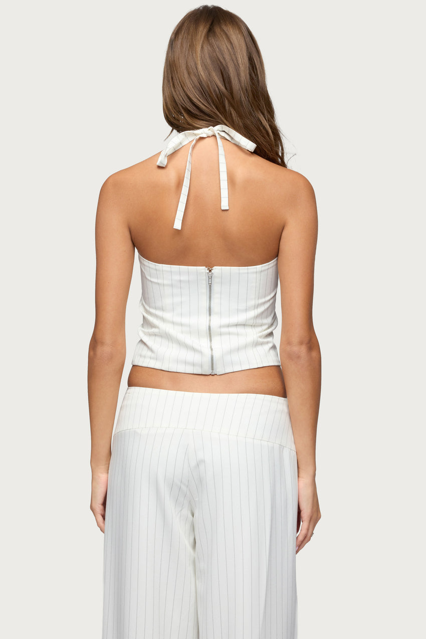 Parker Pinstripe Halter Top