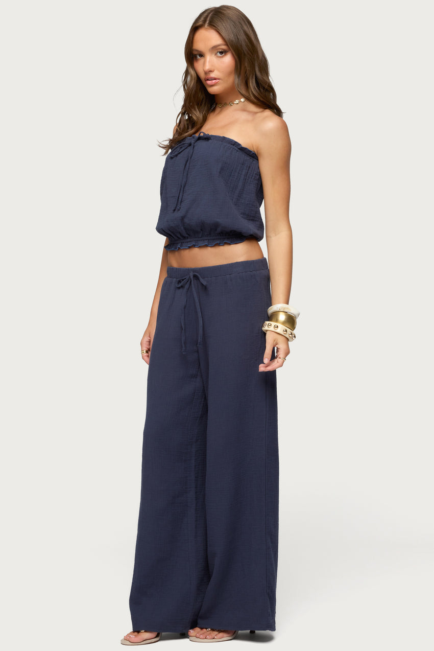 Viktoria Wide Leg Gauze Pants